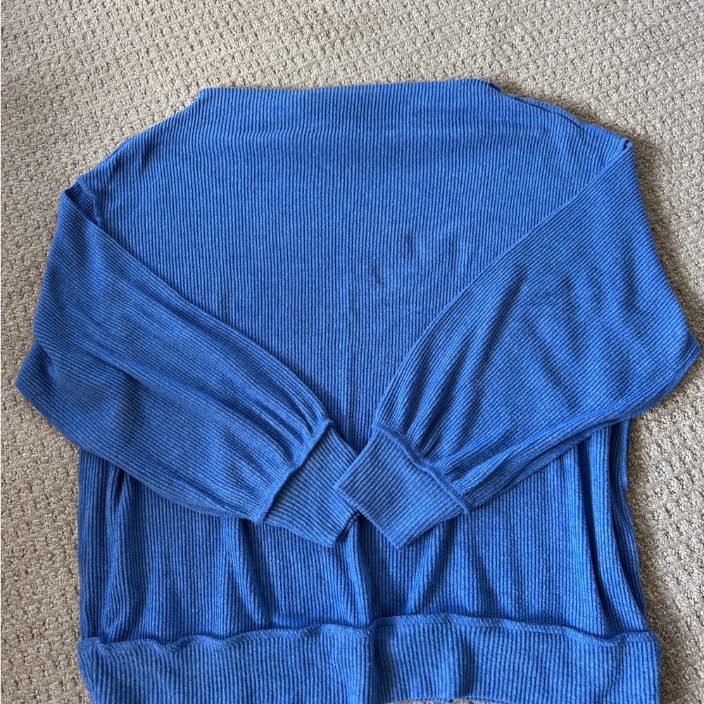 We The Free Azure Ribbed Top